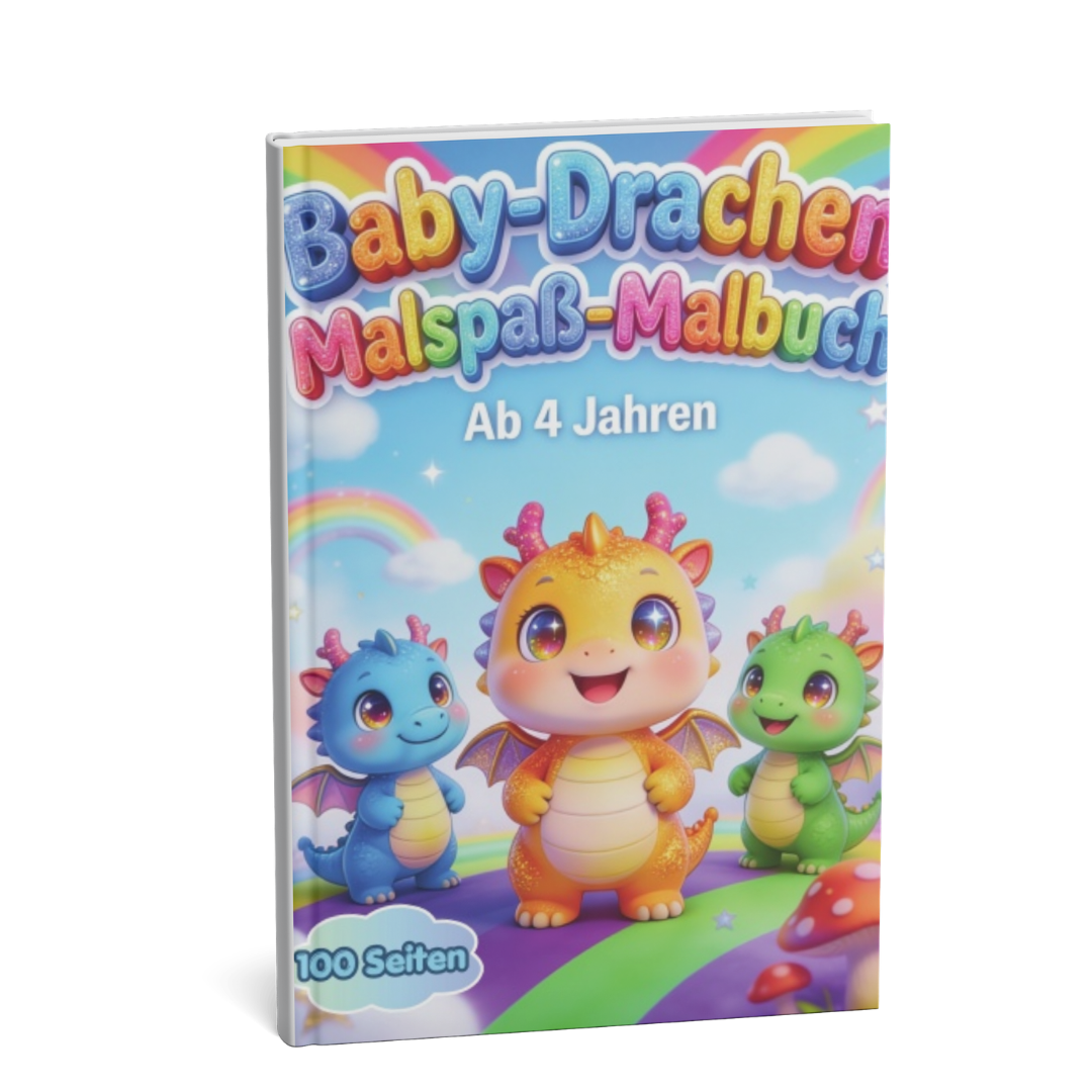 Baby-Drachen Malspaß-Malbuch - 100 Seiten ab 4 Jahren